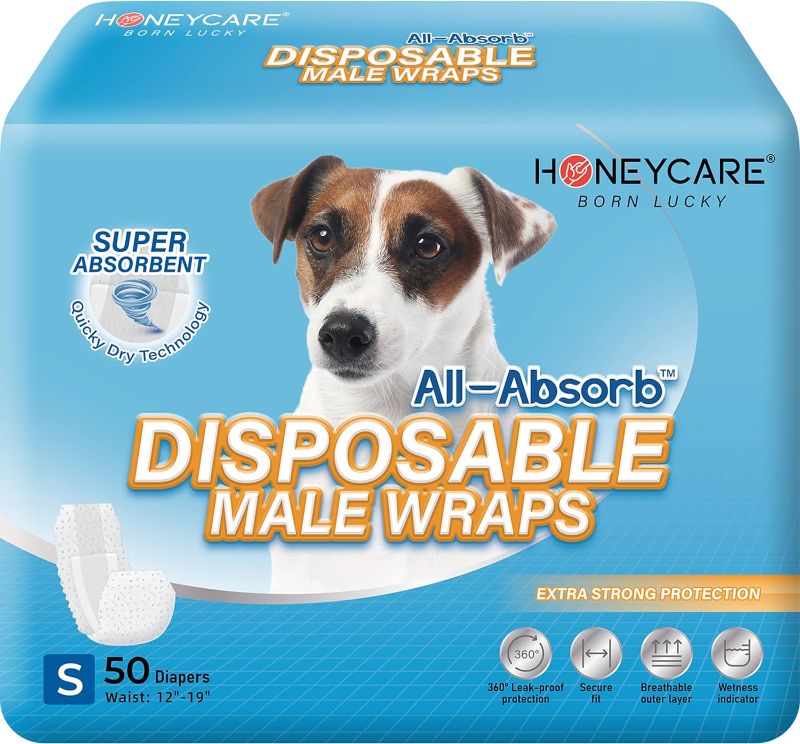 Photo 1 of All-Absorb A26 Male Dog Wrap, 50 Count, Small
