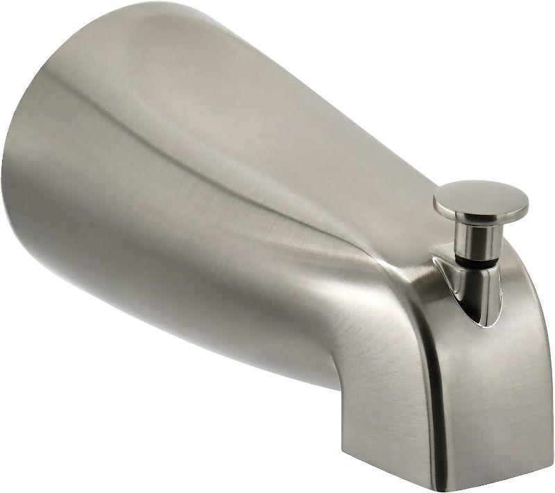 Photo 1 of Slip Fit Tub Spout with Pull-Up Diverter for 1/2 inch Copper Tube, Brushed Nickel
