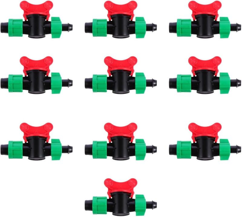 Photo 1 of DOITOOL 10PCS Drip Irrigation Switch Valve for 16mm Drip Tubing Barbed Locking Fitting Gate Valves Drip Irrigation Shut Off Valve
