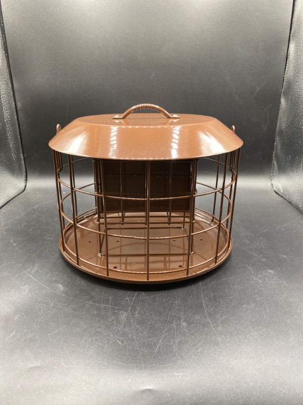 Photo 1 of Bird Feeder Squirrel Proof with Hanging Metal Roof, Bird Feeder for Outside Wild Birds, Two Suet Capacity, Very Adaptable and Easy to Use Wild Bird Feeder, Caged Design
