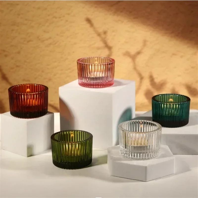 Photo 2 of Candle Cup Romantic Candle Holder Home Candle Holder Home Decoration Romantic Dinner Candles Smokeless Candle Glass Cup (Color : B, Size : 1Pcs)
