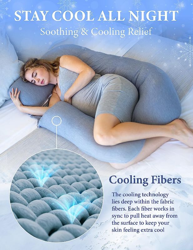 Photo 2 of Pharmedoc Pregnancy Pillows, U-Shape Full Body Pillow – Removable Cooling Cover -Dark Grey – Pregnancy Pillows for Sleeping – Body Pillows for Adults, Maternity Pillow and Pregnancy Must Haves
