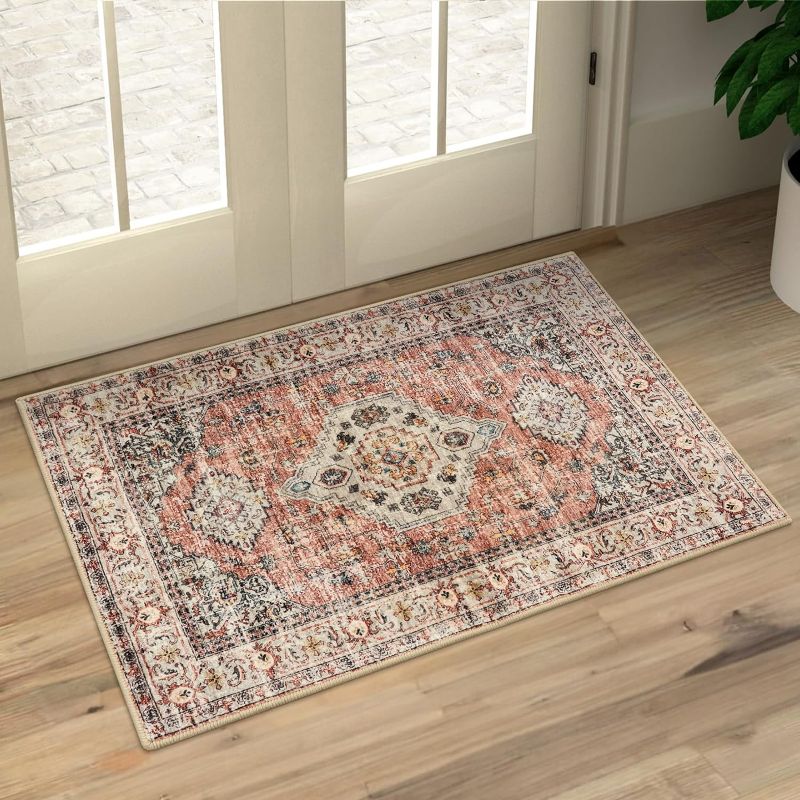 Photo 2 of Oriental Area Rug,2x3 Rugs for Entryway Soft Small Kitchen Rugs Non Slip,3x5 Washable Rugs for Living Room Non Slip Entry Mat
