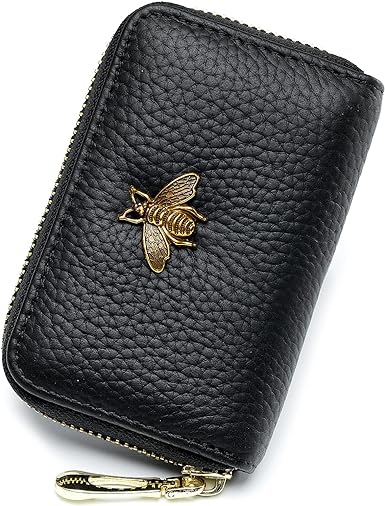 Photo 1 of imeetu RFID Credit Card Holder, Small Leather Zipper Card Case Wallet for Women
