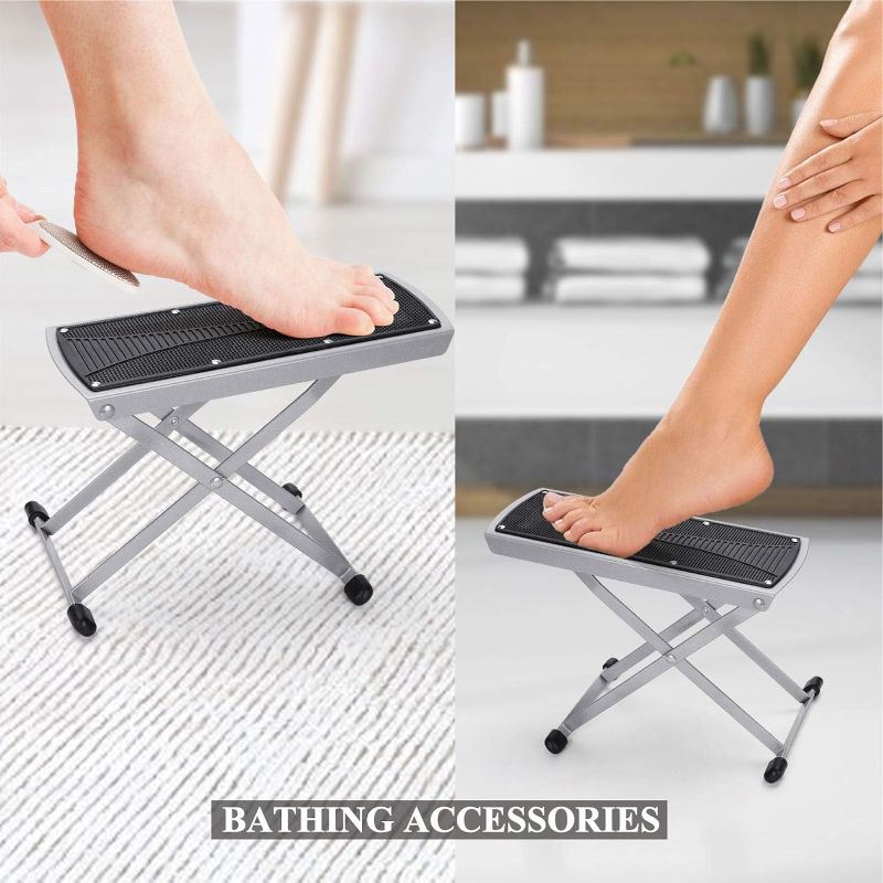 Photo 2 of LiDiVi Pedicure Foot Rest, Adjustable Pedicure Stool Easy at Home, No More Bending or Stretching Pedicure Stand Tool, Non-Slip Sturdy with Toe Separator, Beauty Pedicure Kit (Black)
