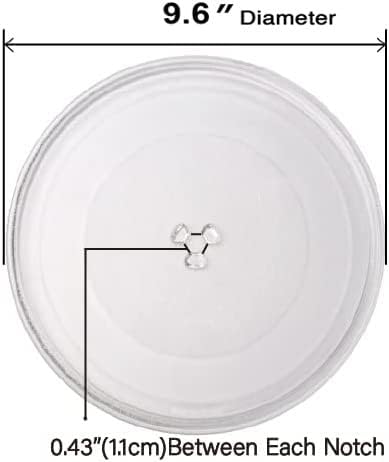 Photo 2 of The Universal-Fit 9.6'' Replacement Microwave Glass Plate for Small Microwaves with 9.6" / 24.5cm Microwave Glass Tray– Dishwasher Safe
