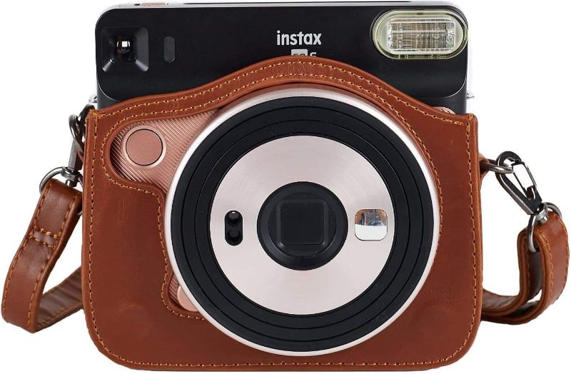 Photo 4 of Phetium Protective Case Compatible with Fujifilm Instax Square SQ6 Instant Film Camera, Soft PU Leather Bag with Adjustable Shoulder Strap (Brown)
