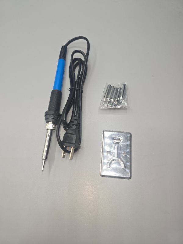 Photo 1 of Electronics Soldering Iron Kit?60W 110V Adjustable Temperature Welding Tool Set, 5pcs Different Soldering Tips, Stand