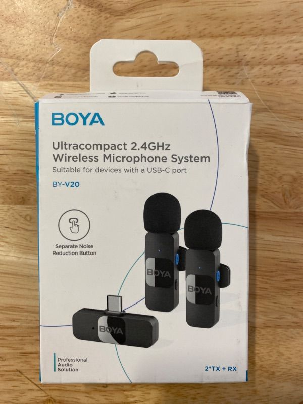 Photo 2 of BOYA BY-V20 Ultracompact 2-Person Wireless Microphone System with USB-C Connector for Mobile Devices (2.4 GHz)
