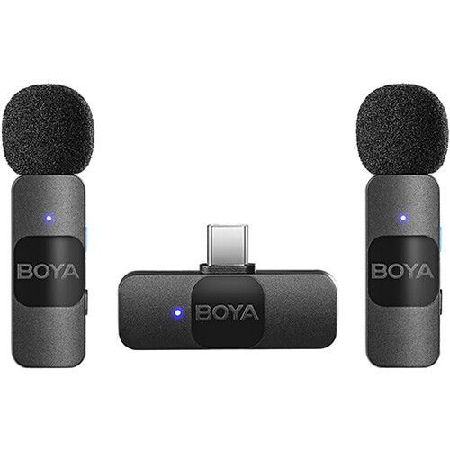 Photo 1 of BOYA BY-V20 Ultracompact 2-Person Wireless Microphone System with USB-C Connector for Mobile Devices (2.4 GHz)