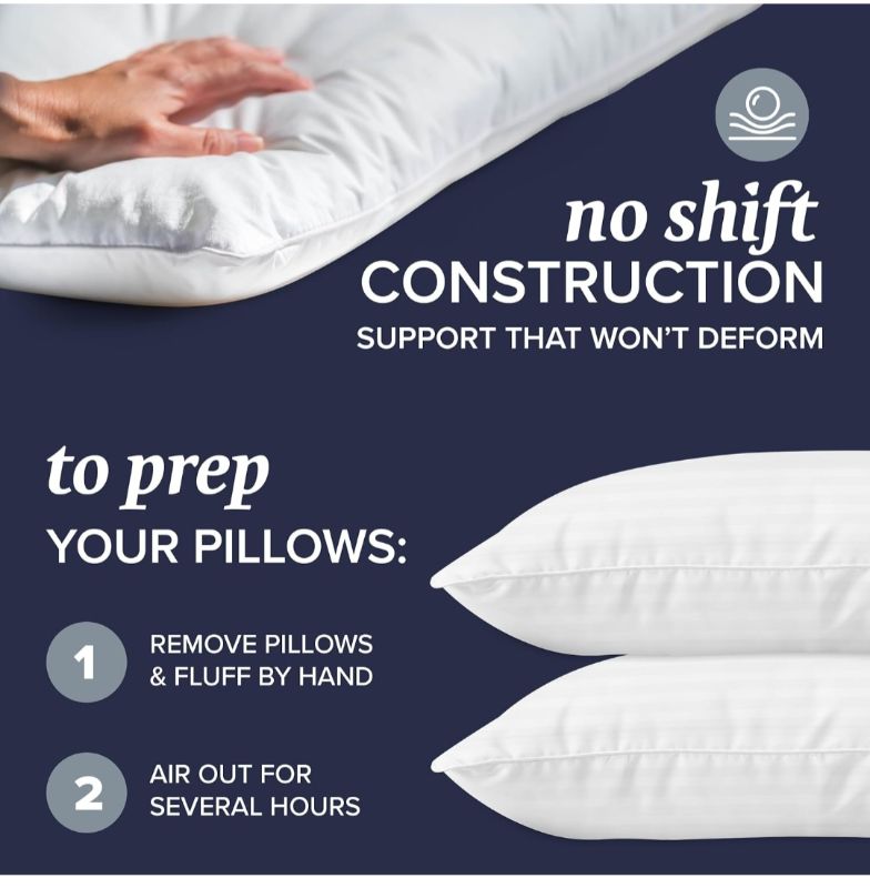 Photo 2 of Beckham Hotel Collection Bed Pillows Standard / Queen Size Set of 2 - Down Alternative Bedding Gel Cooling Pillow for Back, Stomach or Side Sleepers