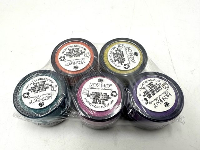 Photo 3 of 5 Pack of Mineral Eyeshadows Including Static Dahlia Scabiosa Yarrow and Purple Iris Colors New 