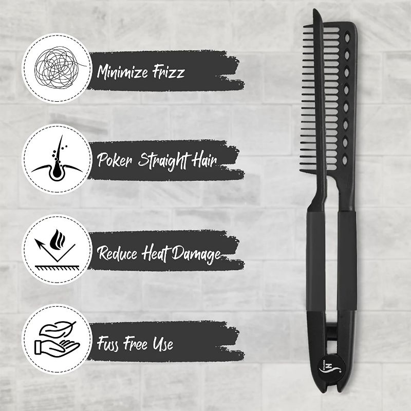 Photo 2 of Heat Resistant Flat Iron Comb with Grip New