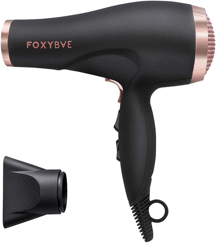 Photo 1 of FoxyBae Blomance Professional Hair Dryer - Salon Grade Rose Gold and Black Ionic Blow Dryer - Ceramic Tourmaline & Negative Ion