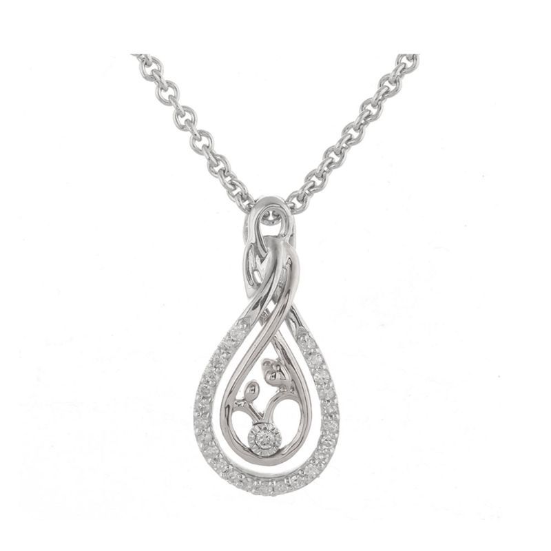 Photo 1 of Silver SS Mother and Child Pendant Necklace With 1/10 Carat Diamond 