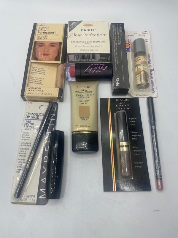 Photo 1 of Miscellaneous variety makeup brand Name cosmetics including ( Maybelline , Revlon ,cabots, N.Y.C & DISCONTINUED MAKEUP ITEMS)