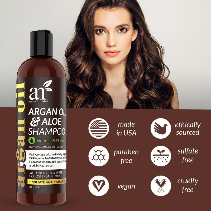 Photo 3 of 






Artnaturals Moroccan Argan Oil Shampoo - (12 Fl Oz / 355ml) - Moisturizing, Volumizing Sulfate Free Shampoo for Women, Men and Teens - Used for Colored and All Hair Types, Anti-Aging Hair Care
Roll over image to zoom in
Artnaturals Moroccan Argan O