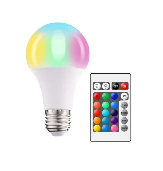 Photo 1 of LED MULTI COLOR RBG LIGHT BULB WITH REMOTE 5 WATT 16 COLORS ENERGY SAVING AND SOFT WHITE NEW 