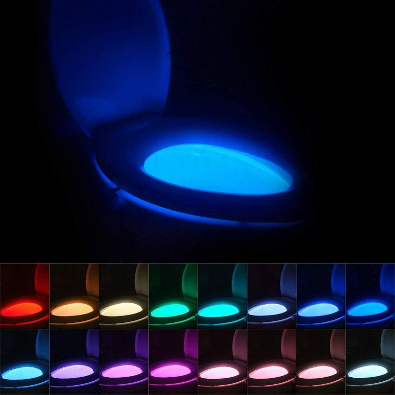Photo 1 of SONIC IQ Toilet Night Light - Motion Sensor Activated 16-Color LED Bowl Light for Bathroom Decor, Cool Fun Gadget Stocking Stuffer, Funny Gift Item for Dad, Teens, Kids, Men and Women
