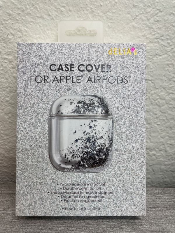Photo 2 of Delia's case cover for apple air pods silver liquid glitter stars 