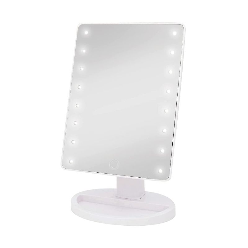 Photo 1 of Danielle Creations Mirror, 10.5 X 6.75-inches, 1.15 Pounce, White with accessory tray 
