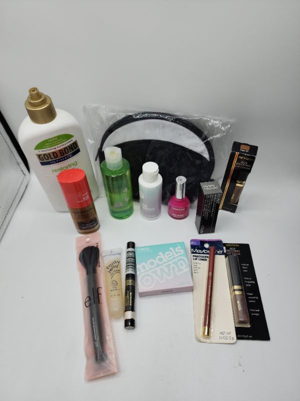 Photo 1 of Miscellaneous Variety Brand Name Cosmetics Including (( Gold Bond, Elf, Fruity Juice, Models Own, Maybelline, ItStyle, Cover Girl, Revlon) Including Discontinued Makeup Products