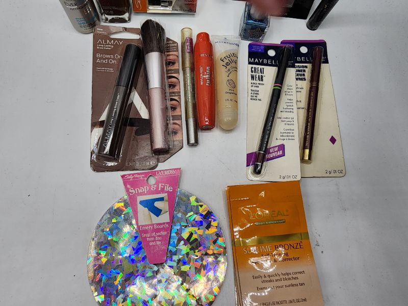 Photo 2 of Miscellaneous Variety Brand Name Cosmetics Including ((Sally Hanson, Loreal, Maybelline, Almay, Mally, Fruity Jelly, Revlon)) Including Discontinued Makeup Products