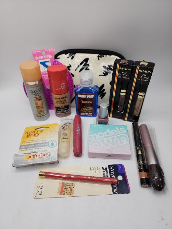 Photo 1 of Miscellaneous Variety Brand Name Cosmetics Including ((Revlon, Fruity Jelly, Burts Bees, Models Own, Mallys, Maybelline, Sally Hanson, Covergil)) Including Discontinued Makeup Products