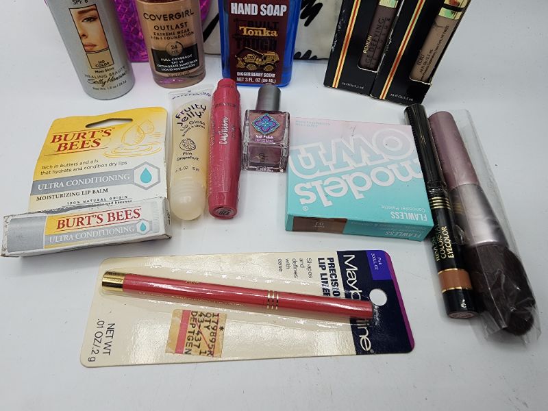 Photo 2 of Miscellaneous Variety Brand Name Cosmetics Including ((Revlon, Fruity Jelly, Burts Bees, Models Own, Mallys, Maybelline, Sally Hanson, Covergil)) Including Discontinued Makeup Products