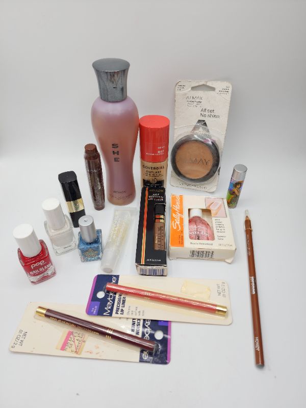 Photo 1 of Miscellaneous Variety Brand Name Cosmetics Including ((Pop, Revlon, Covergirl, Sally Hanson, Maybelline, Jordana, Blossom))  Including Discontinued Makeup Products