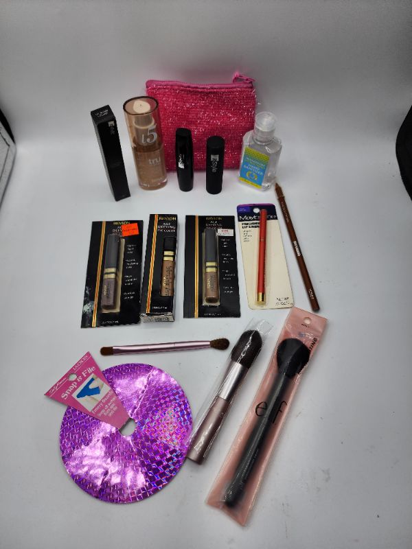 Photo 1 of Miscellaneous Variety Brand Name Cosmetics Including (( Revlon, Maybelline, Tru, Mally, Sally Hanson,Jordana, Elf)) Including Discontinued Makeup Products 