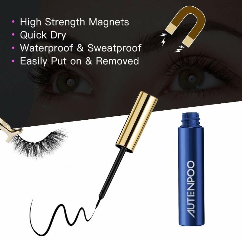 Photo 1 of AUTENPOO Magnetic Eyelash Kit & Eyeliner, 5CT
