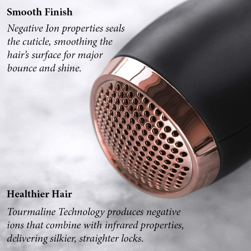 Photo 3 of FoxyBae Blomance Professional Hair Dryer - Salon Grade Rose Gold and Black Ionic Blow Dryer - Ceramic Tourmaline & Negative Ion