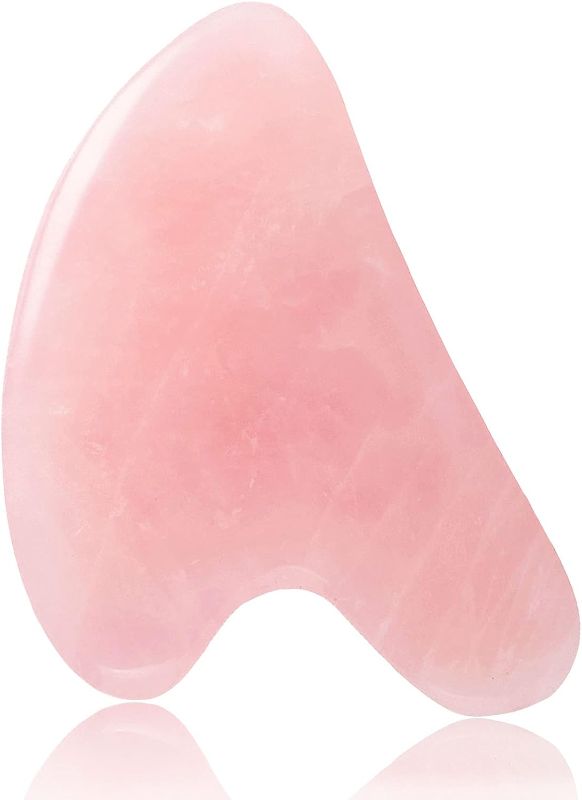 Photo 1 of Gua Sha Facial Tools - Natural Jade Stone Guasha Massage Tools, Beauty Skin Care Heart Shape Facial Massager Scrapping Board, for Face and Body, for SPA Acupuncture Therapy Trigger Point Treatment
