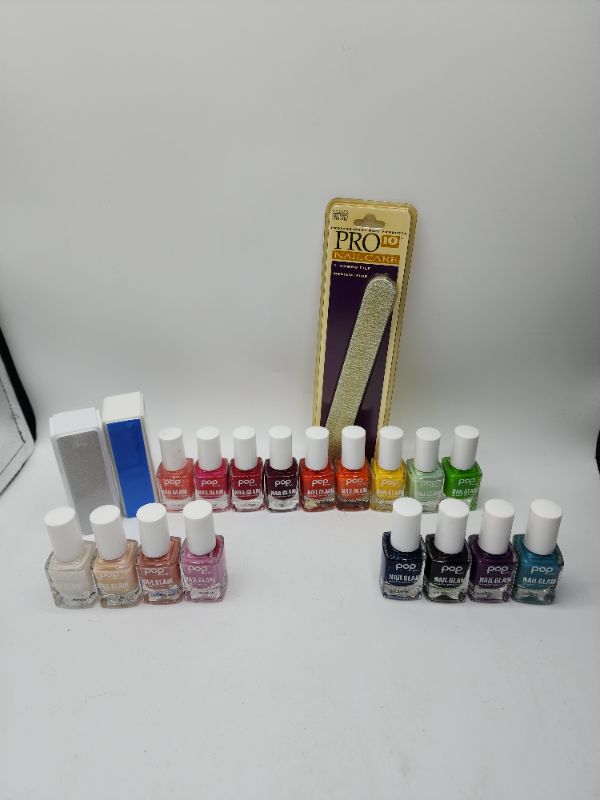 Photo 1 of Pop Nail Glam Polish 2 Deep Sea Bufders & 1 Pro 10 File New