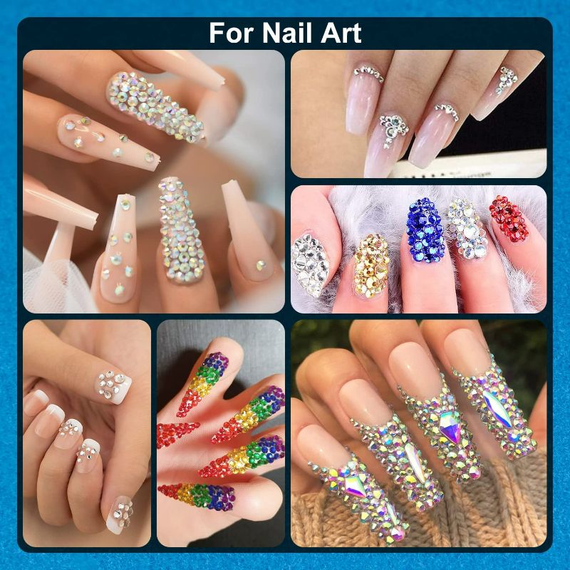 Photo 2 of 5 Pack Nail Art Rhinestone Nail Crystal Gems Nail Diamonds Nail Horse Eye 