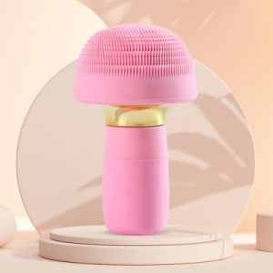 Photo 1 of Electric Mushroom Facial Cleansing Brush IPX 7 Waterproof Compact Super Soft 3 Inches Color White Long New