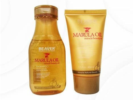 Photo 1 of Marula Oil Travel Size Shampoo & Conditioner 60ml Helps Dry and Frizzy Hair Nourishes, Hydrates, And Moisturize While Replenishes Hair Includes Vitamin C and E Non-Greasy New