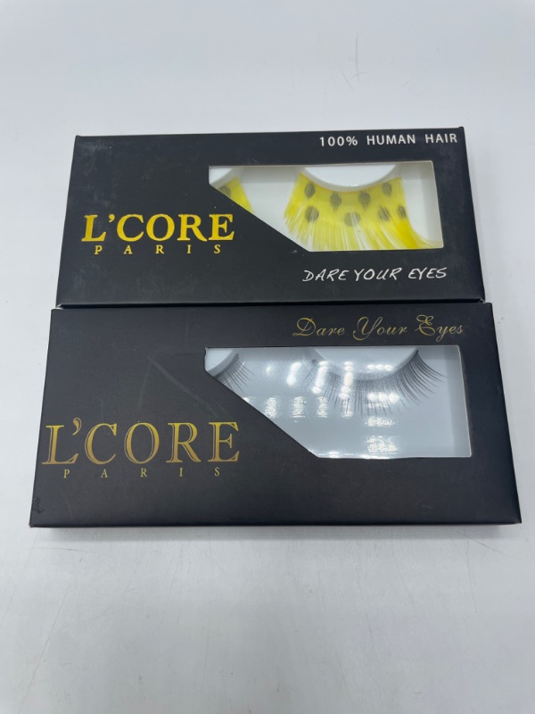 Photo 1 of Lcore 2 Pack Eyelashes Yellow with Dots / Medium Length