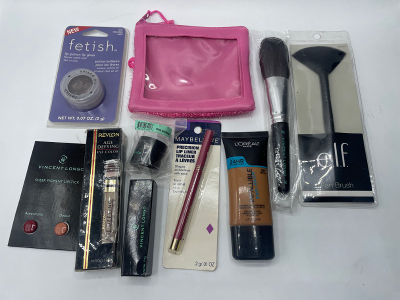 Photo 1 of Miscellaneous Variety Brand Name Cosmetics Including (E.L.F, Vincent Longo, Revlon, Loreal , Maybelline) And Discontinued Items