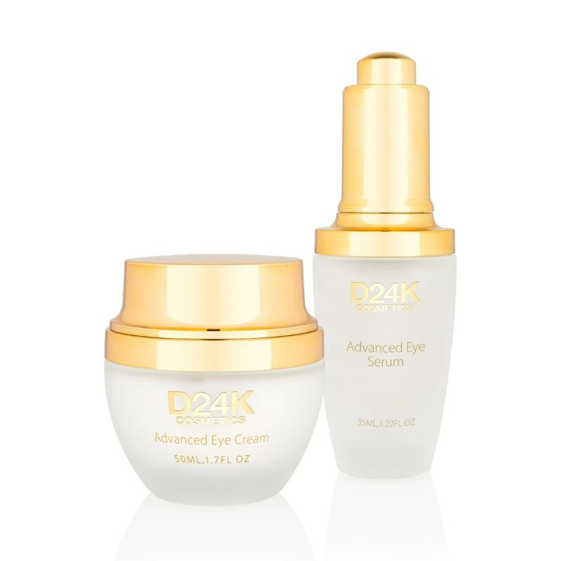 Photo 1 of 24k Eye Solution Bundle Advanced Eye Cream and Advanced Eye Serum Contours Skin Around the Eye Smooths and Reduces Puffiness and Sagging Skin NEw 