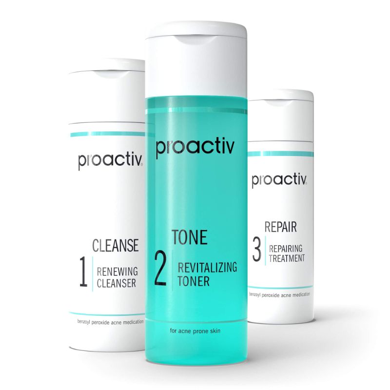 Photo 1 of Proactiv 3 Step Acne Treatment - Benzoyl Peroxide Face Wash, Repairing Acne Spot Treatment for Face and Body, Exfoliating Toner - 30 Day Complete Acne Skin Care Kit  NEW 