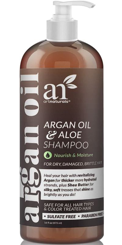 Photo 1 of Artnaturals Moroccan Argan Oil Shampoo - (16 Fl Oz / 473ml) - Moisturizing, Volumizing Sulfate Free Shampoo for Women, Men and Teens - Used for Colored and All Hair Types, Anti-Aging Hair Care