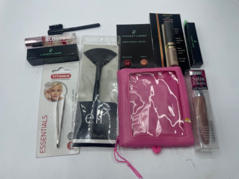 Photo 1 of Miscellaneous Variety Brand Name Cosmetics Including (E.L.F, Vincent Longo, Revlon, Blossom, Maybeline) And Discontinued Items