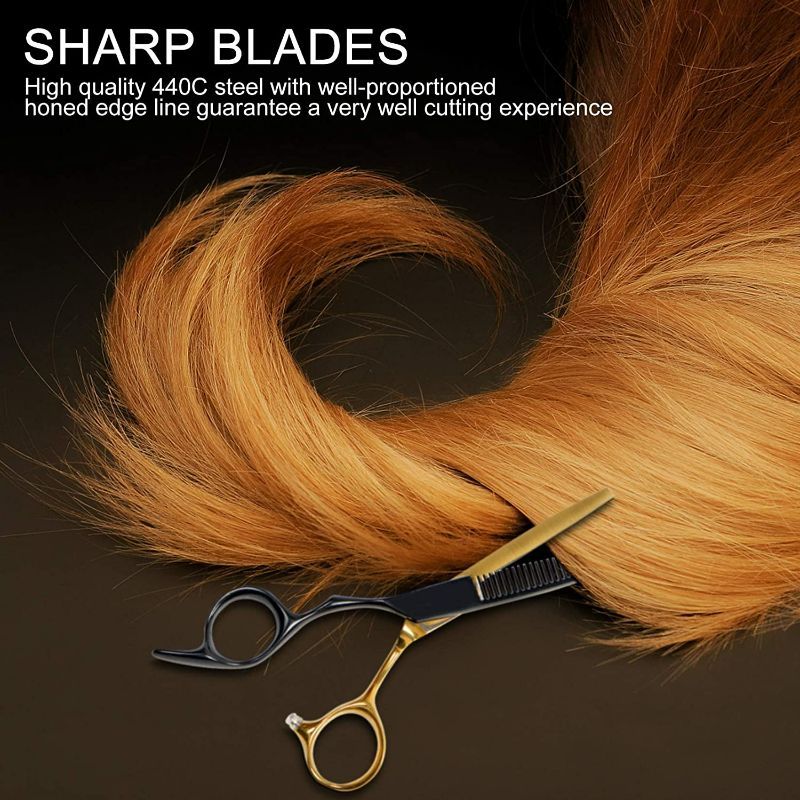 Photo 2 of Hair Thinning Scissors Thinning Shears, Professional Barber Thinning Scissors for Cutting Hair, Fcysy Thinning Shears Blending Shears Hair Layering Texturizing Scissors for Women Men