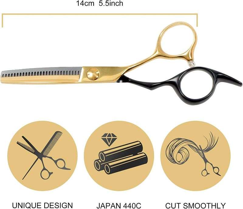 Photo 1 of Hair Thinning Scissors Thinning Shears, Professional Barber Thinning Scissors for Cutting Hair, Fcysy Thinning Shears Blending Shears Hair Layering Texturizing Scissors for Women Men