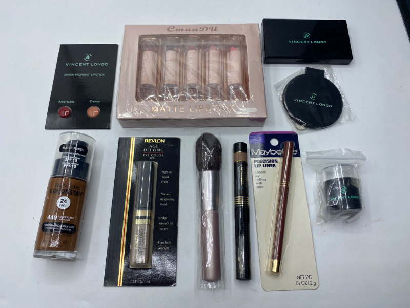 Photo 1 of Miscellaneous Variety Brand Name Cosmetics Including (E.L.F, Vincent Longo, Revlon, Rimmel, Maybeline) And Discontinued Items