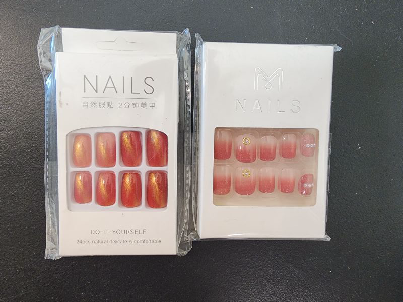 Photo 1 of 4 Pack Fake Nails, 1 Pack of 10 Fake French Toe Nails, 3 Pack Variety Fake Nails 