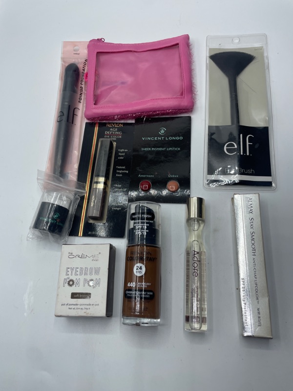 Photo 1 of Miscellaneous Variety Brand Name Cosmetics Including (E.L.F, Vincent Longo, Revlon, Adore, Maybeline) And Discontinued Items