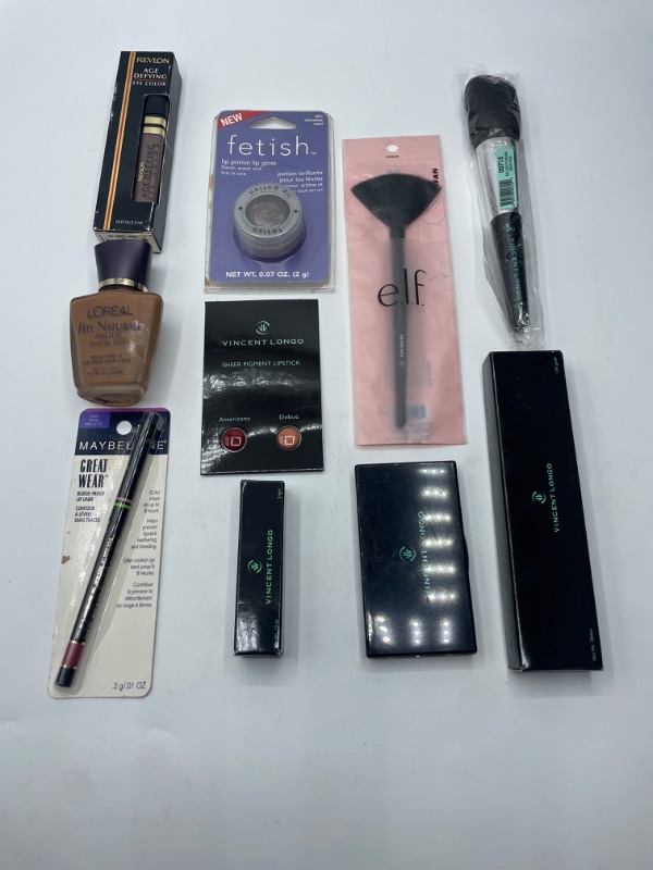 Photo 1 of Miscellaneous Variety Brand Name Cosmetics Including (E.L.F, Vincent Longo, Revlon, Loreal, Maybelline) And Discontinued Items